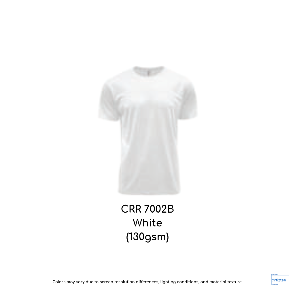 CRR7002B White DRYtec Youth Tee Unisex 130gsm