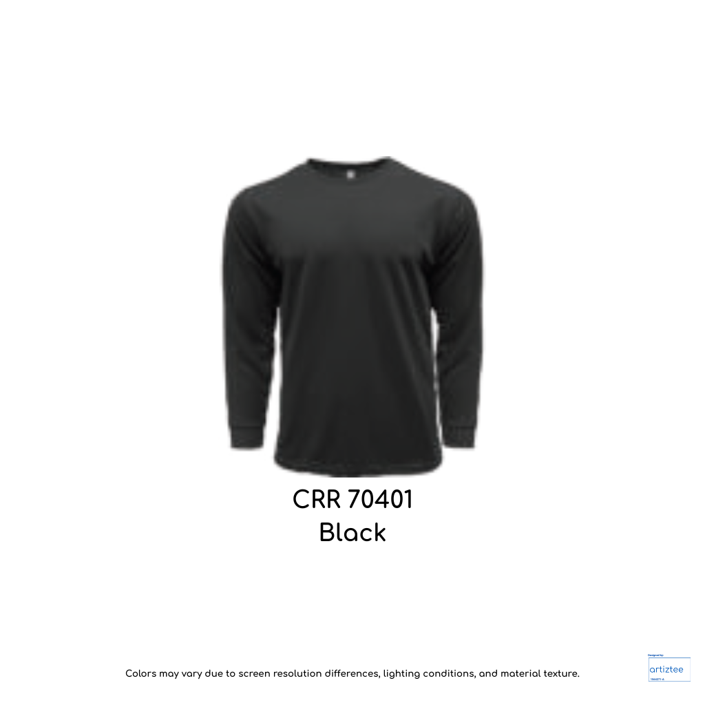 crr70401 drytec long sleeve tee 150gsm unisex black