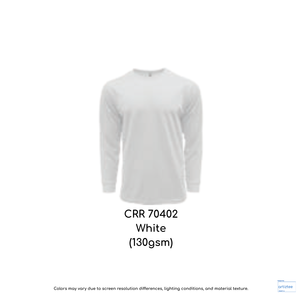 crr70402 drytec long sleeve tee 130gsm unisex white