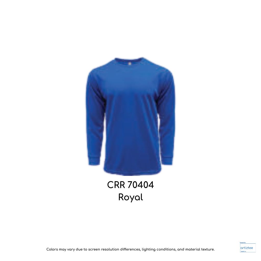 crr70404 drytec long sleeve tee 150gsm unisex royal
