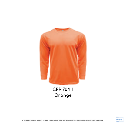 crr70411 drytec long sleeve tee 150gsm unisex orange