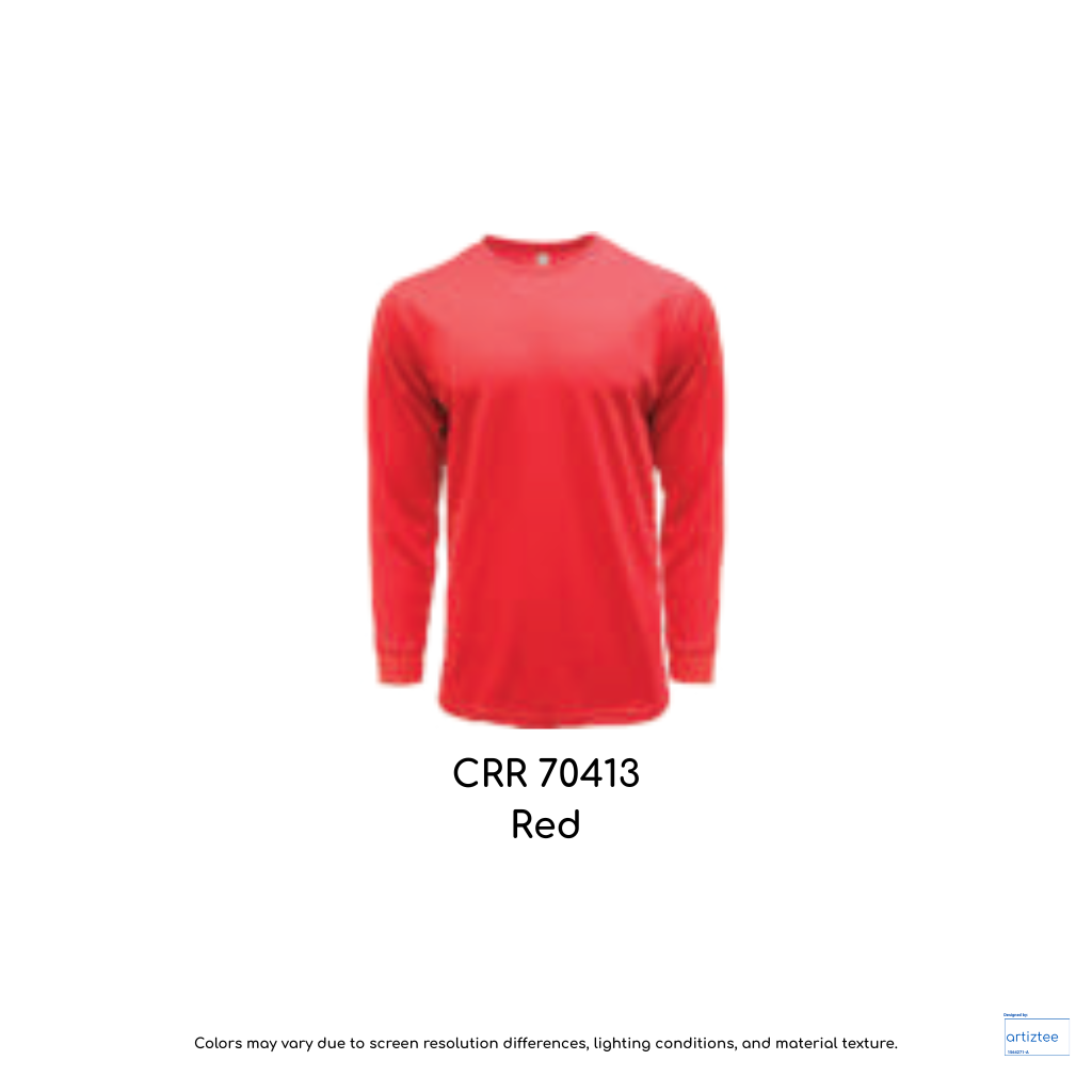 crr70413 drytec long sleeve tee 150gsm unisex red
