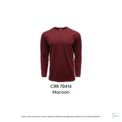 crr70414 drytec long sleeve tee 150gsm unisex maroon