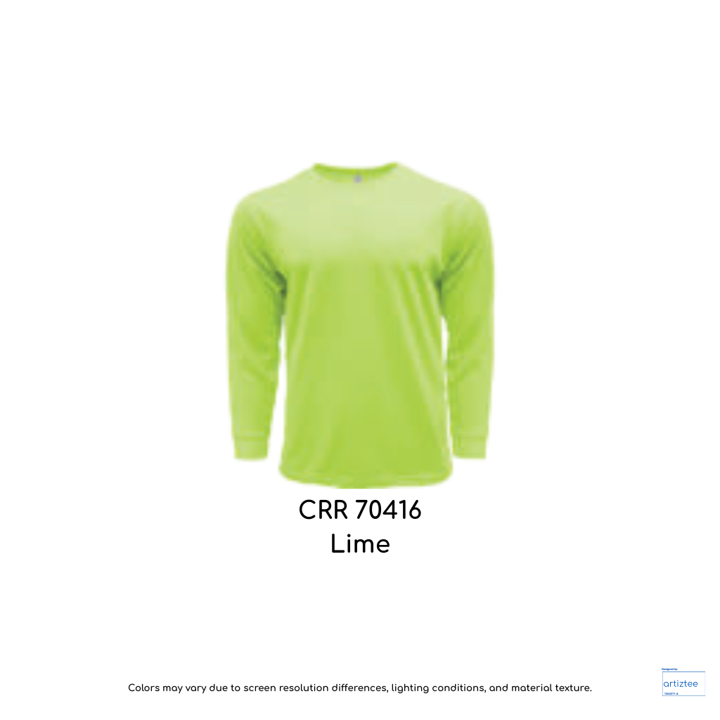 crr70416 drytec long sleeve tee 150gsm unisex lime