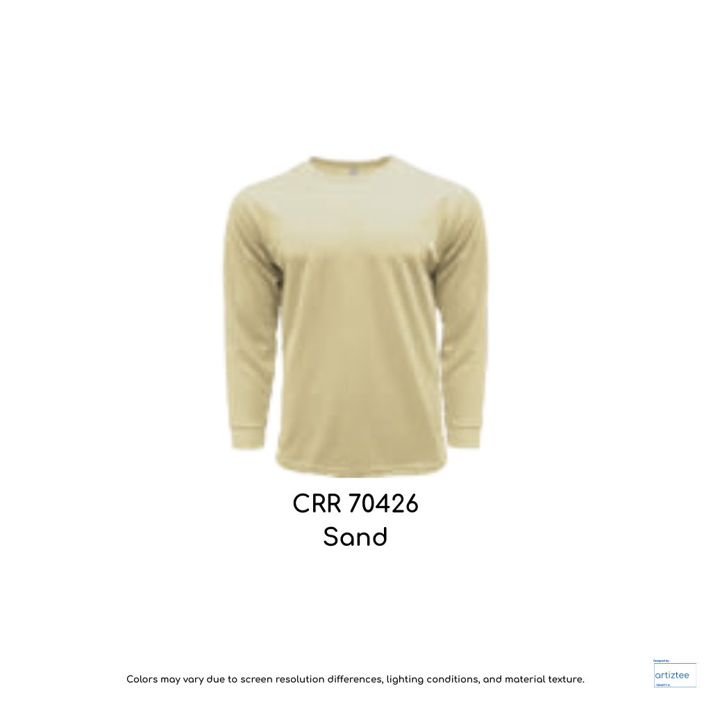 crr70426 drytec long sleeve tee 150gsm unisex sand