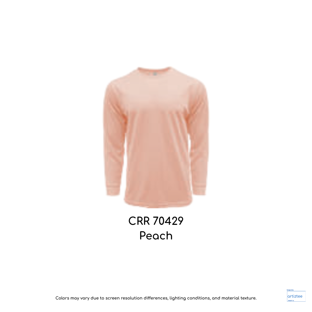 crr70429 drytec long sleeve tee 150gsm unisex peach