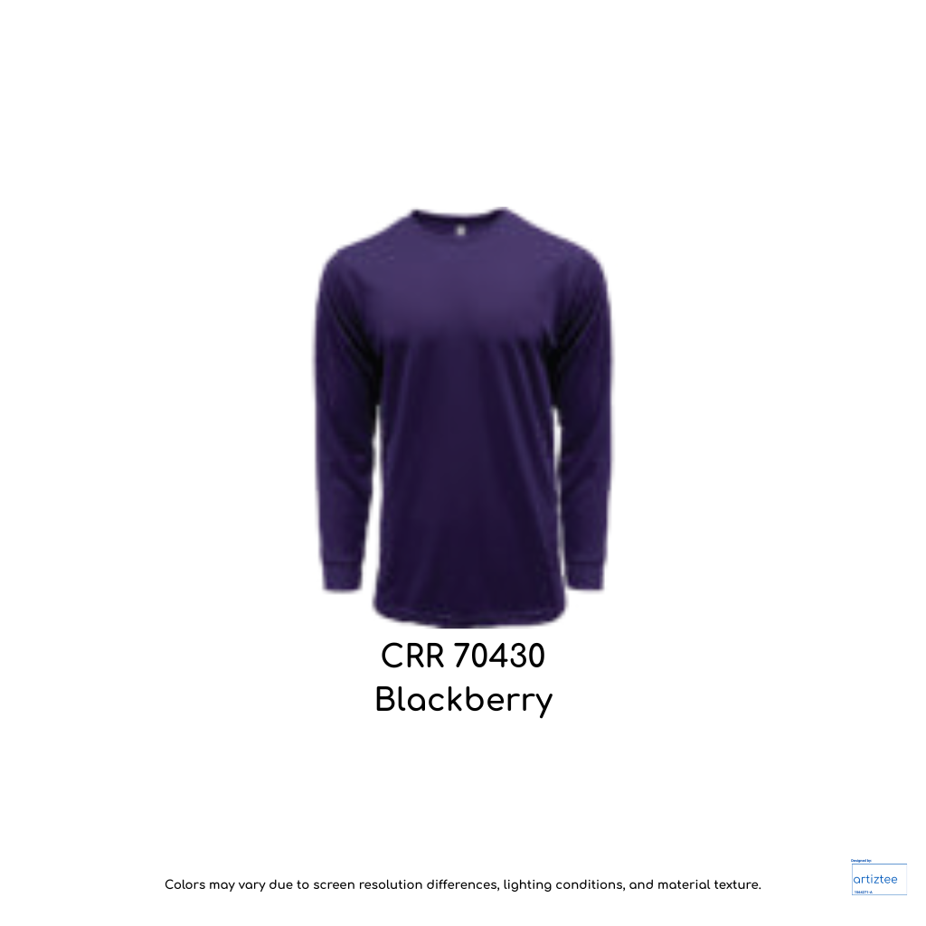 crr70430 drytec long sleeve tee 150gsm unisex blackberry