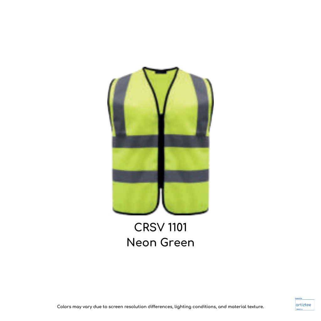 CRSV1101 neon green reflective safety vest high visibility 120gsm