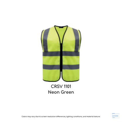 CRSV1101 neon green reflective safety vest high visibility 120gsm