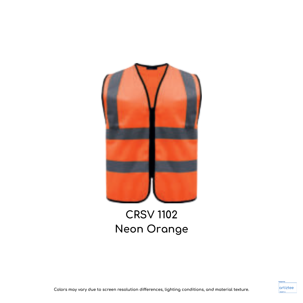 CRSV1102 neon orange reflective safety vest high visibility 120gsm