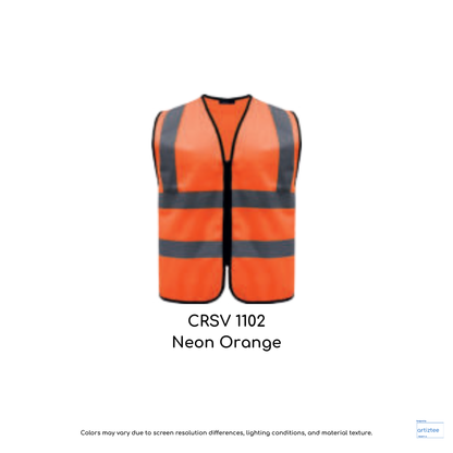 CRSV1102 neon orange reflective safety vest high visibility 120gsm