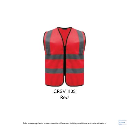 CRSV1103 red reflective safety vest high visibility 120gsm