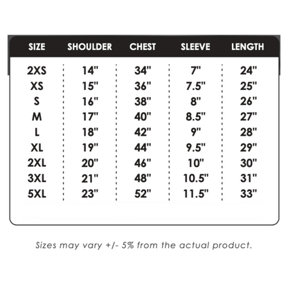 Custom T-Shirt - Unisex Comfy Cotton Size Chart | CT51