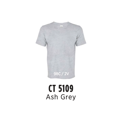 Custom T-Shirt - Unisex Comfy Cotton Short Sleeve | Plain | Ash Grey | CT5109