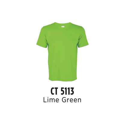 Custom T-Shirt - Unisex Comfy Cotton Short Sleeve | Plain | Lime Green | CT5113