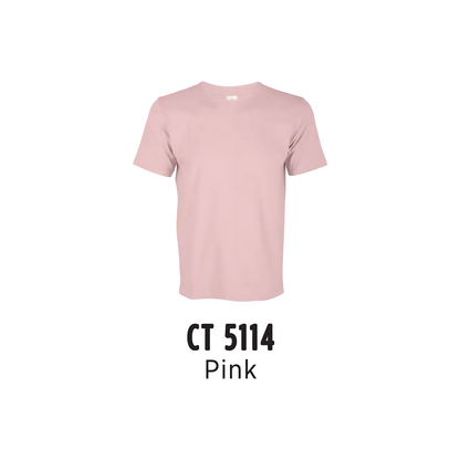 Custom T-Shirt - Unisex Comfy Cotton Short Sleeve | Plain | Pink | CT5114