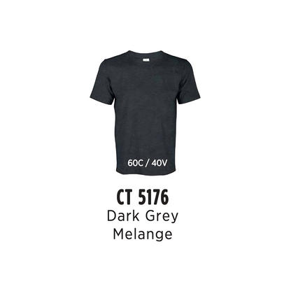 Custom T-Shirt - Unisex Comfy Cotton Short Sleeve | Plain | Dark Grey Melange | CT5176