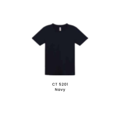 Custom T-Shirt - Kids Comfy Cotton Short Sleeve | Plain | Navy | CT5201