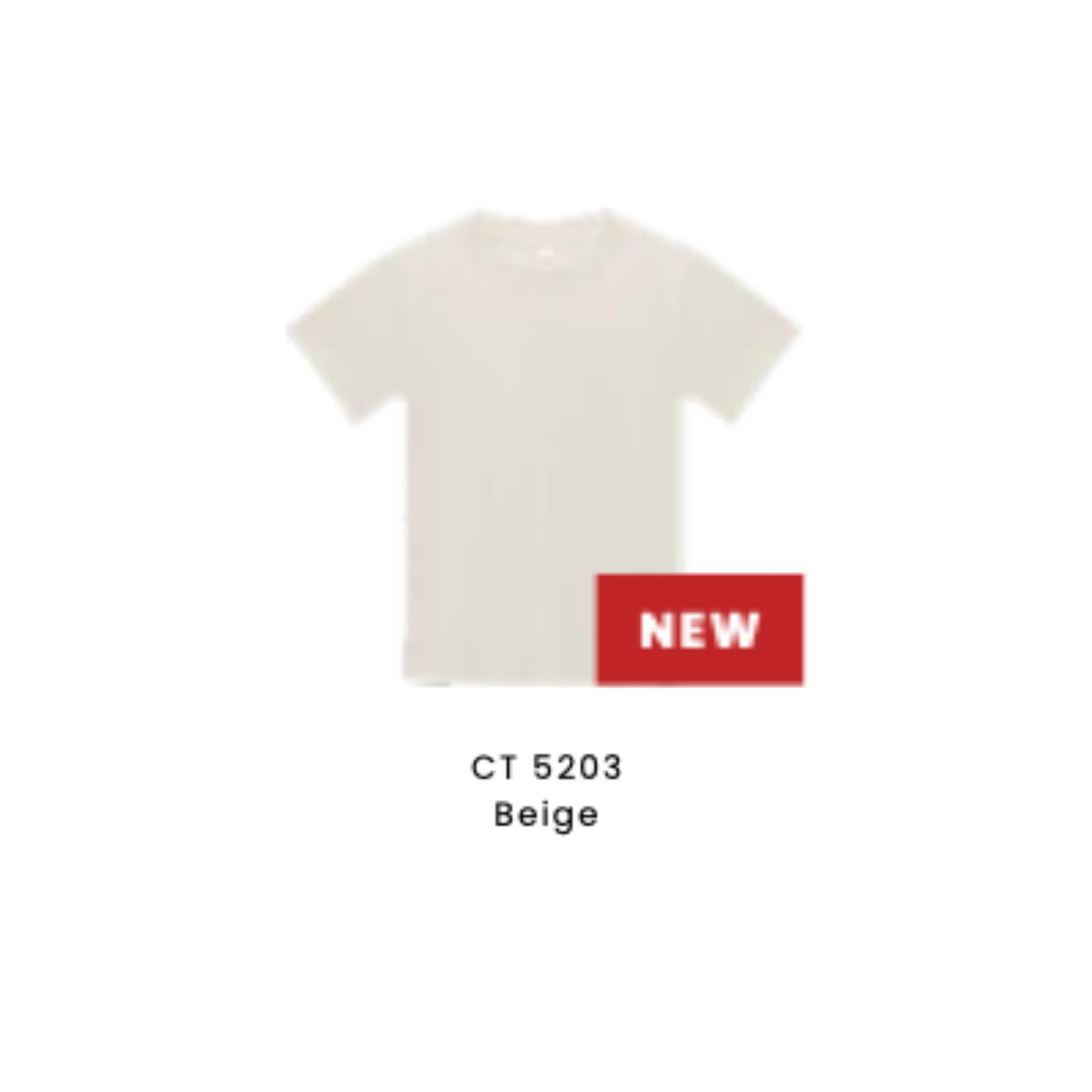 Custom T-Shirt - Kids Comfy Cotton Short Sleeve | Plain | Beige | CT5203