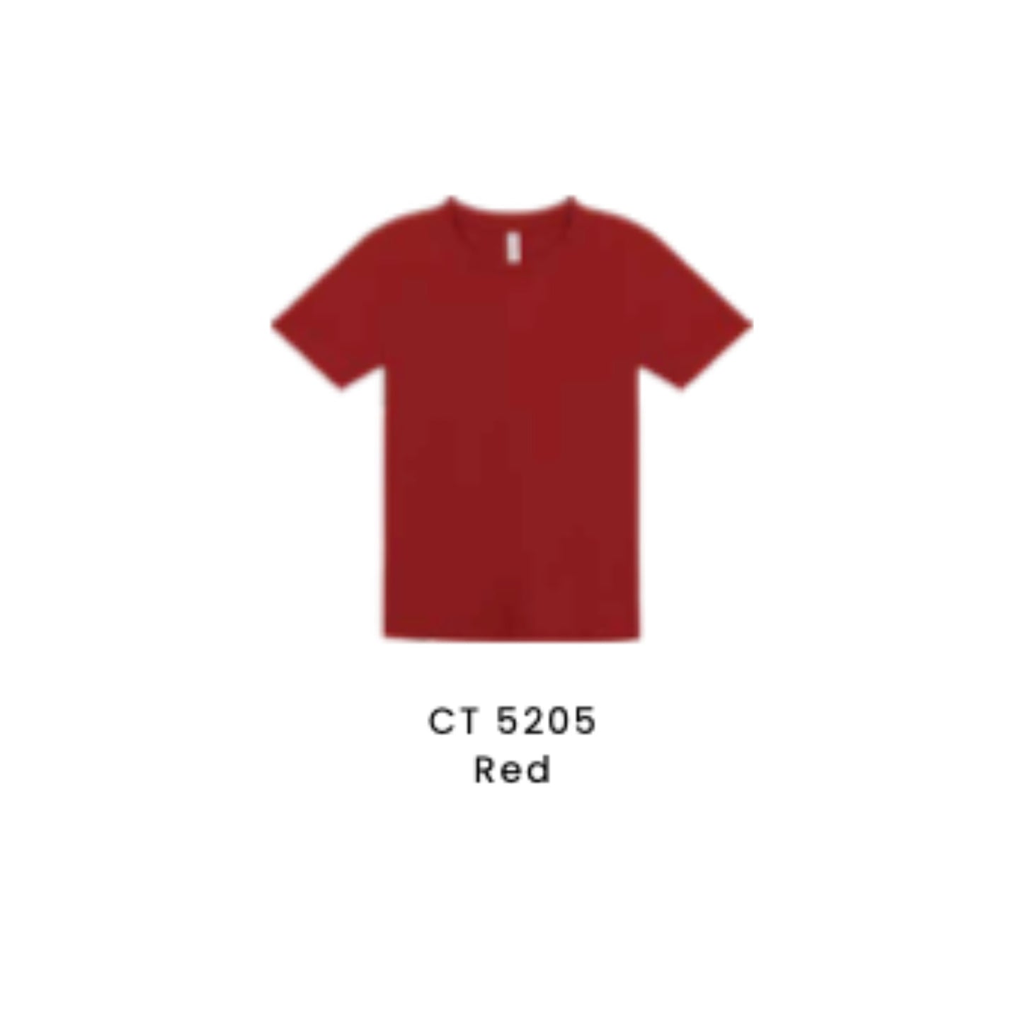 Custom T-Shirt - Kids Comfy Cotton Short Sleeve | Plain | Red | CT5205