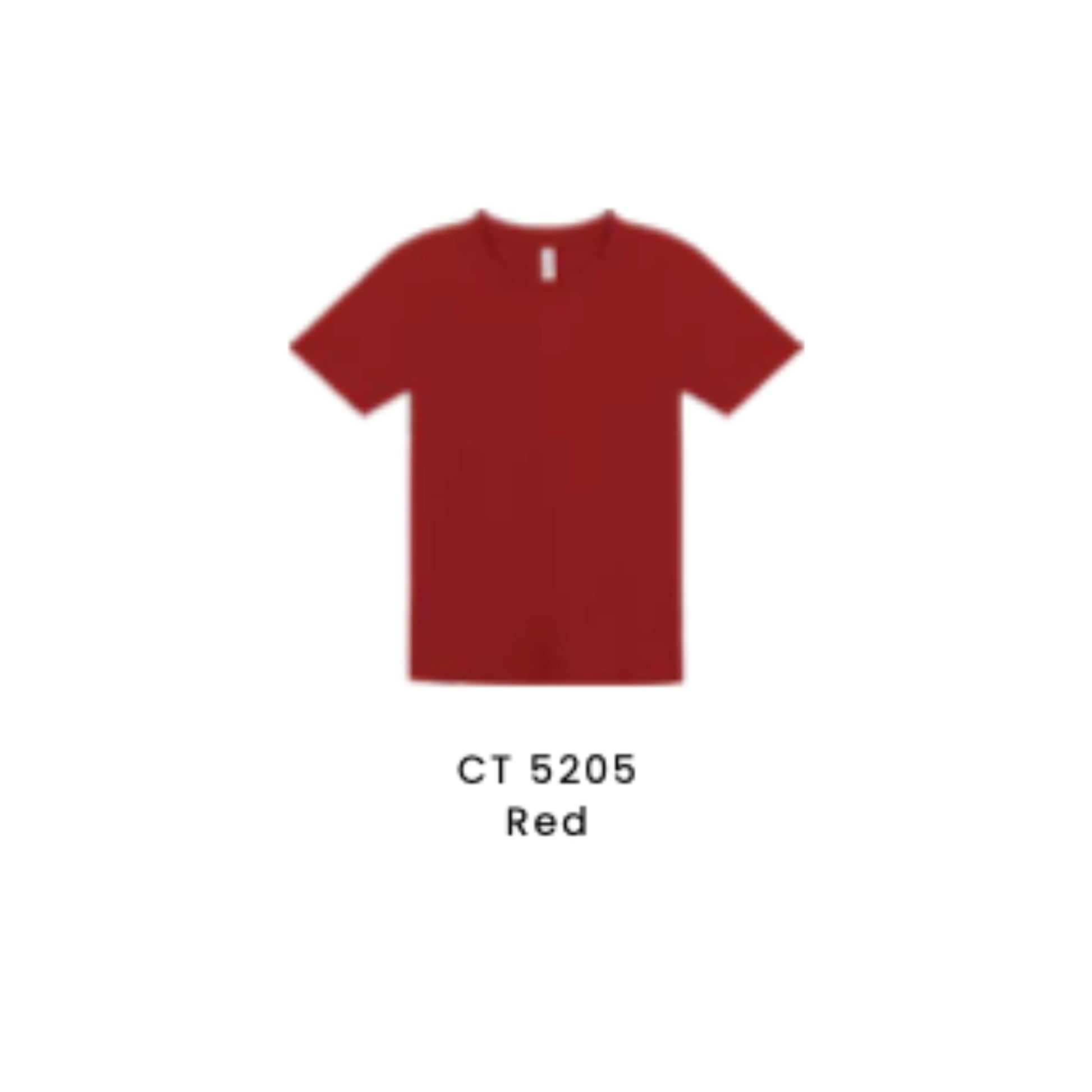 Custom T-Shirt - Kids Comfy Cotton Short Sleeve | Plain | Red | CT5205