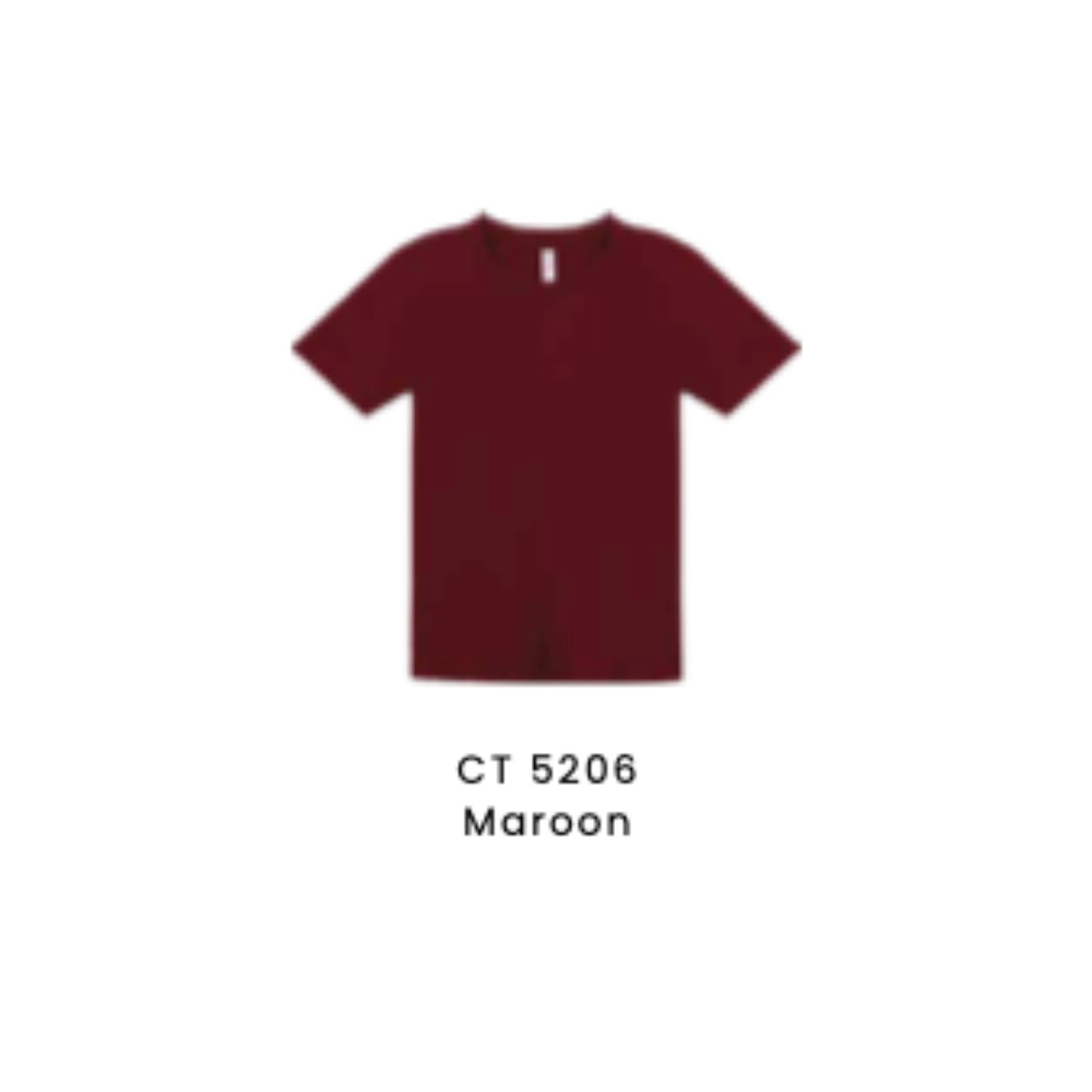 Custom T-Shirt - Kids Comfy Cotton Short Sleeve | Plain | Maroon | CT5206