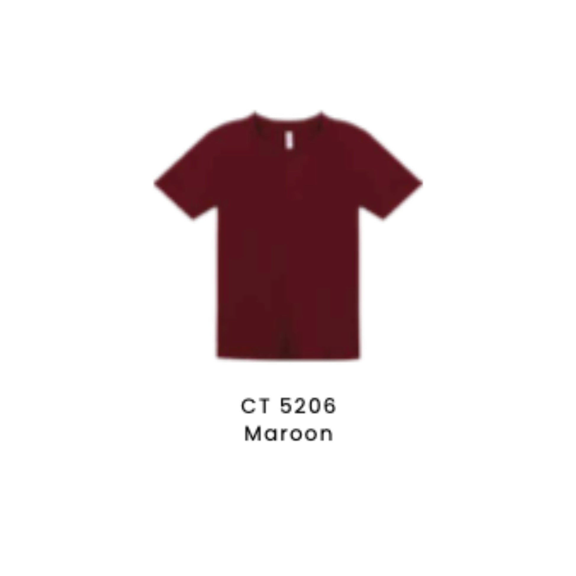 Custom T-Shirt - Kids Comfy Cotton Short Sleeve | Plain | Maroon | CT5206