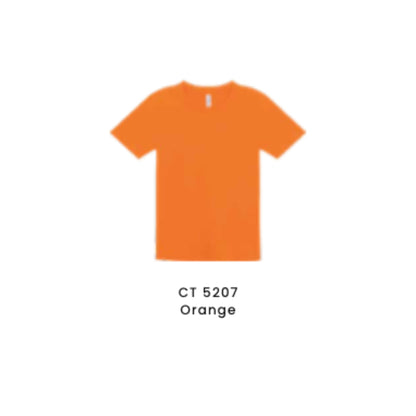 Custom T-Shirt - Kids Comfy Cotton Short Sleeve | Plain | Orange | CT5207
