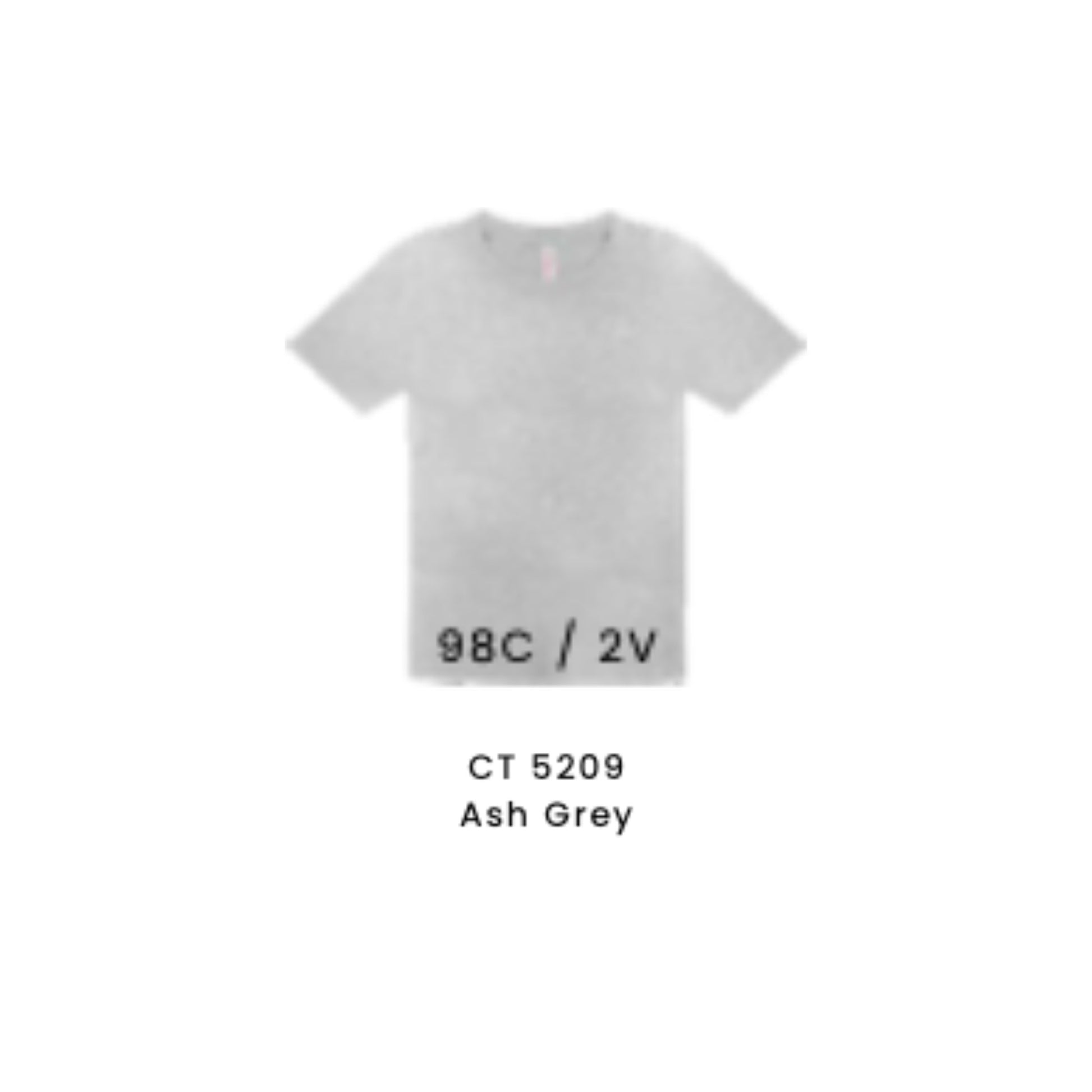 Custom T-Shirt - Kids Comfy Cotton Short Sleeve | Plain | Ash Grey | CT5209