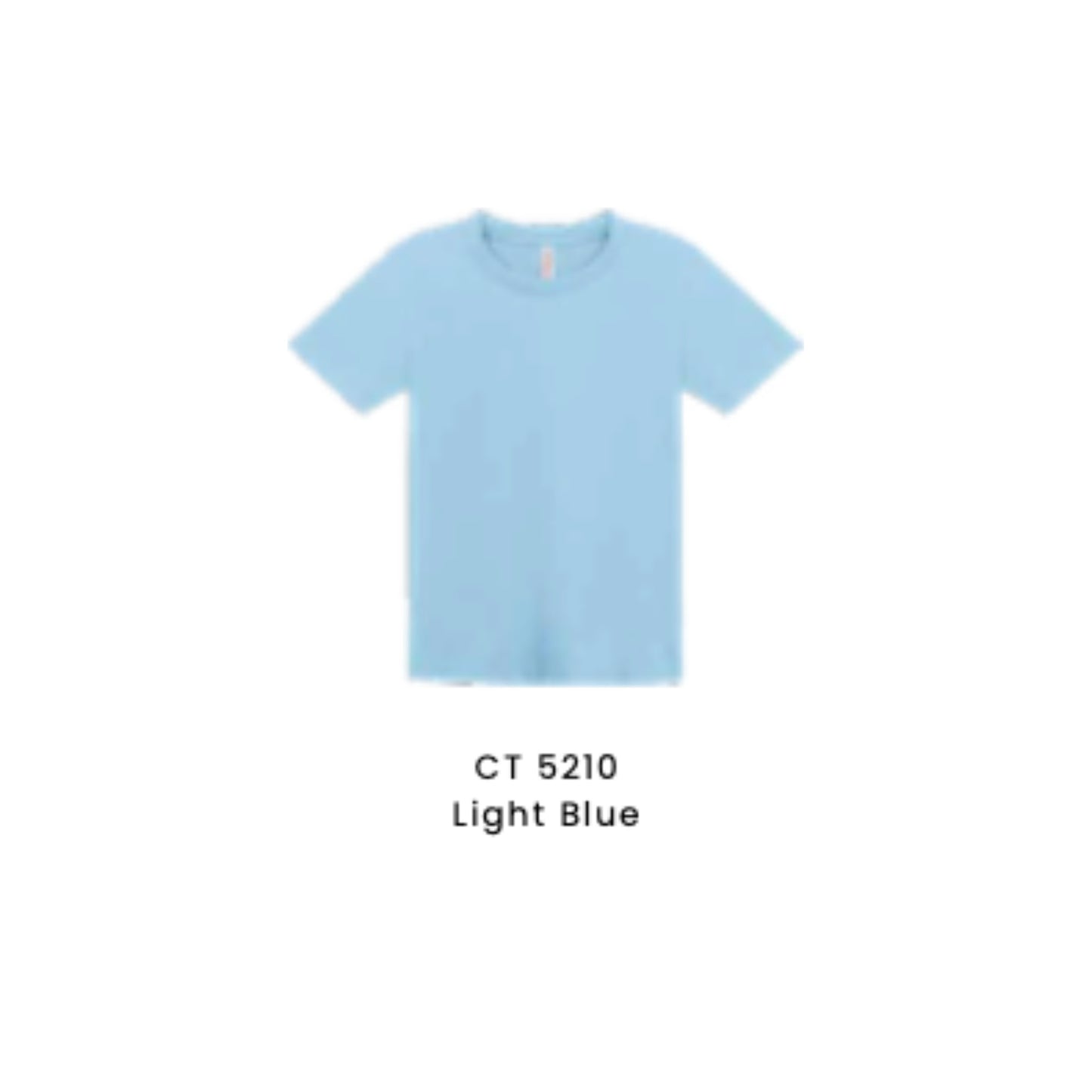 Custom T-Shirt - Kids Comfy Cotton Short Sleeve | Plain | Light Blue | CT5210
