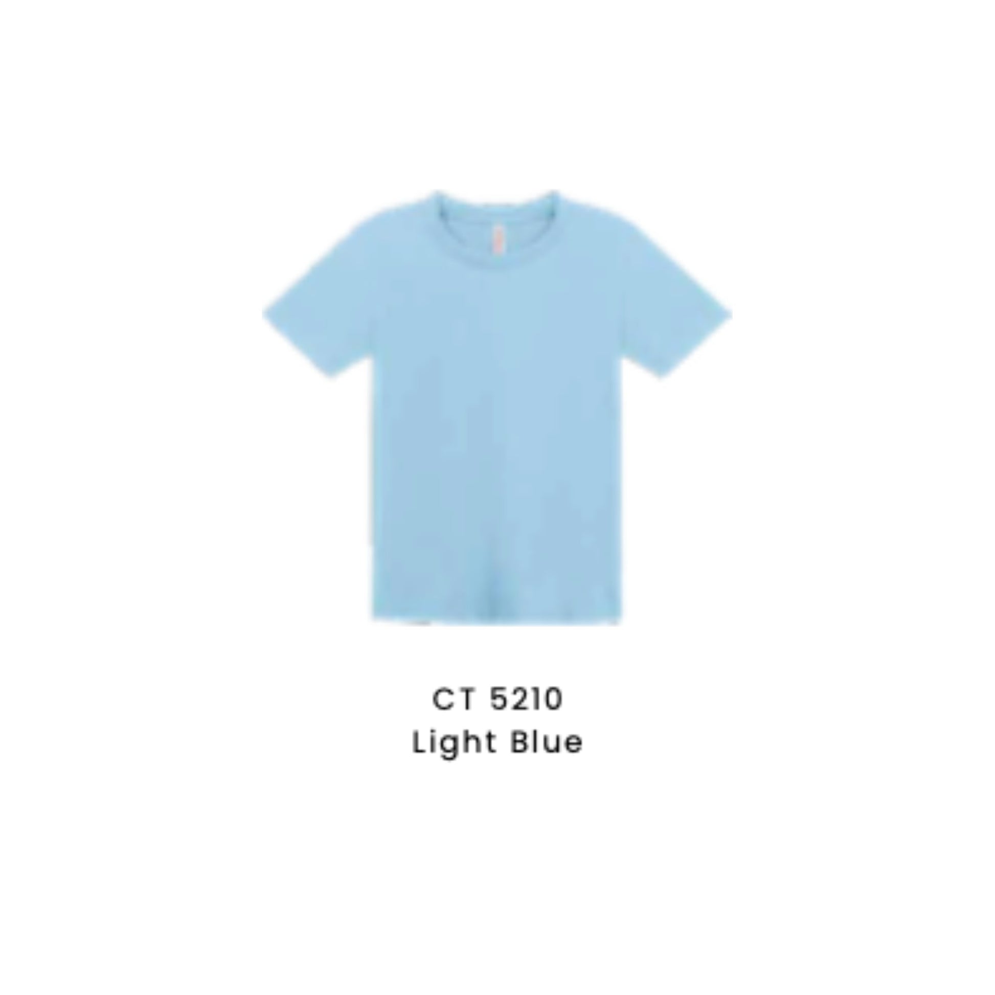 Custom T-Shirt - Kids Comfy Cotton Short Sleeve | Plain | Light Blue | CT5210