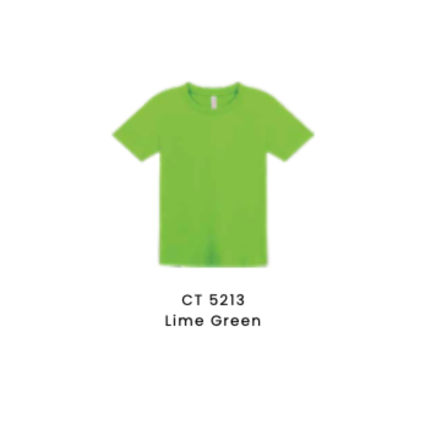 Custom T-Shirt - Kids Comfy Cotton Short Sleeve | Plain | Lime Green | CT5213