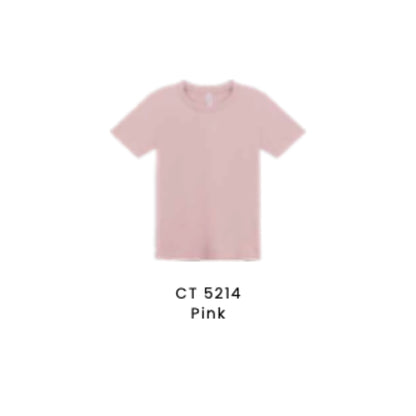 Custom T-Shirt - Kids Comfy Cotton Short Sleeve | Plain | Pink | CT5214