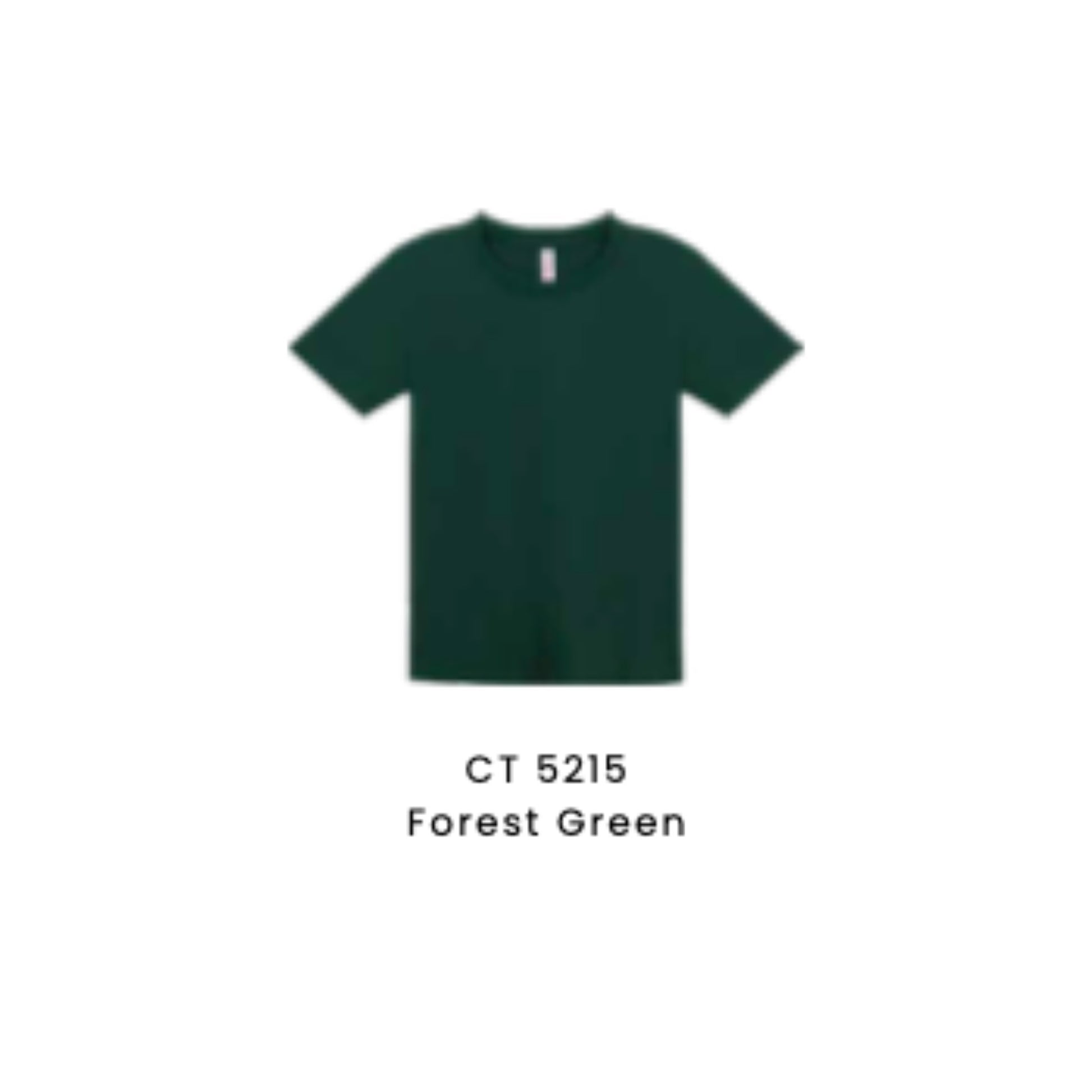 Custom T-Shirt - Kids Comfy Cotton Short Sleeve | Plain | Forest Green | CT5215