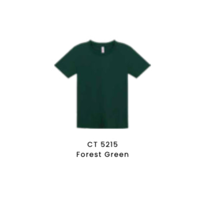 Custom T-Shirt - Kids Comfy Cotton Short Sleeve | Plain | Forest Green | CT5215
