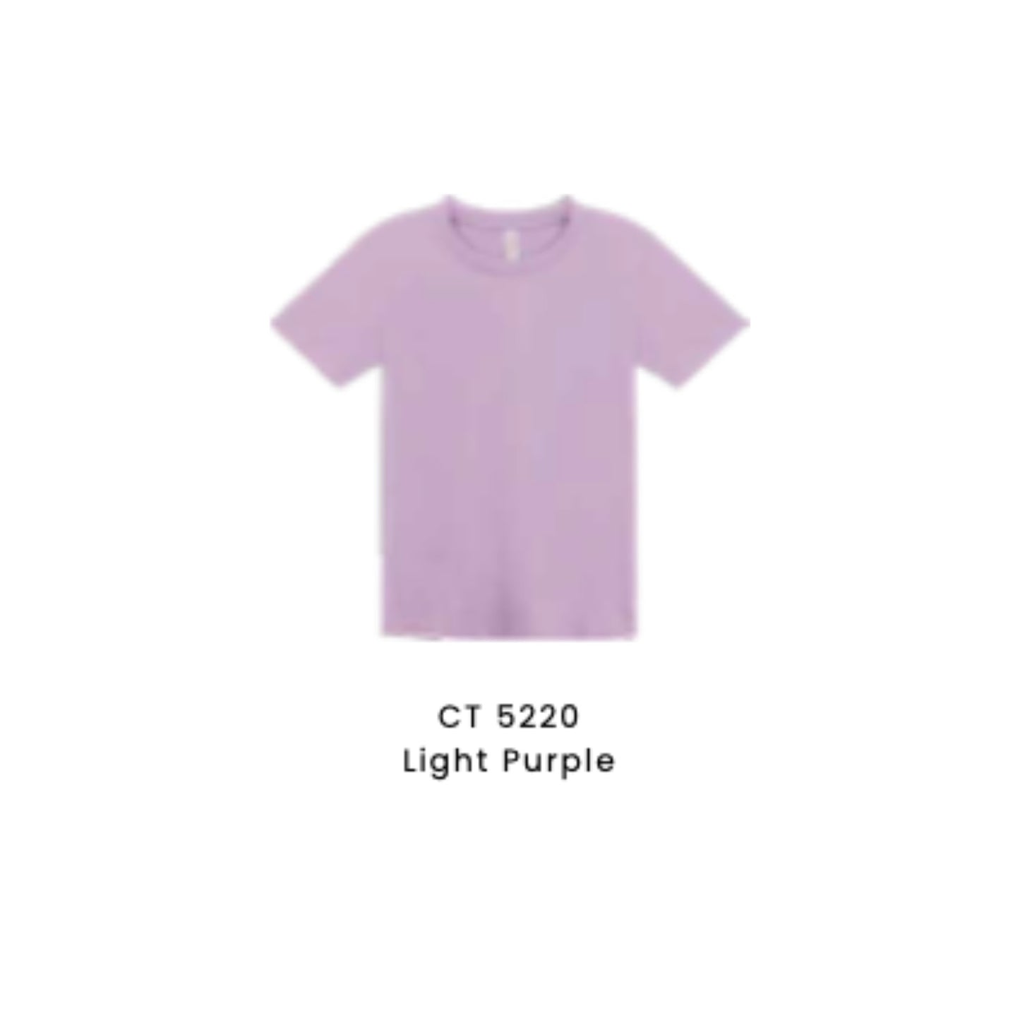 Custom T-Shirt - Kids Comfy Cotton Short Sleeve | Plain | Light Purple | CT5220