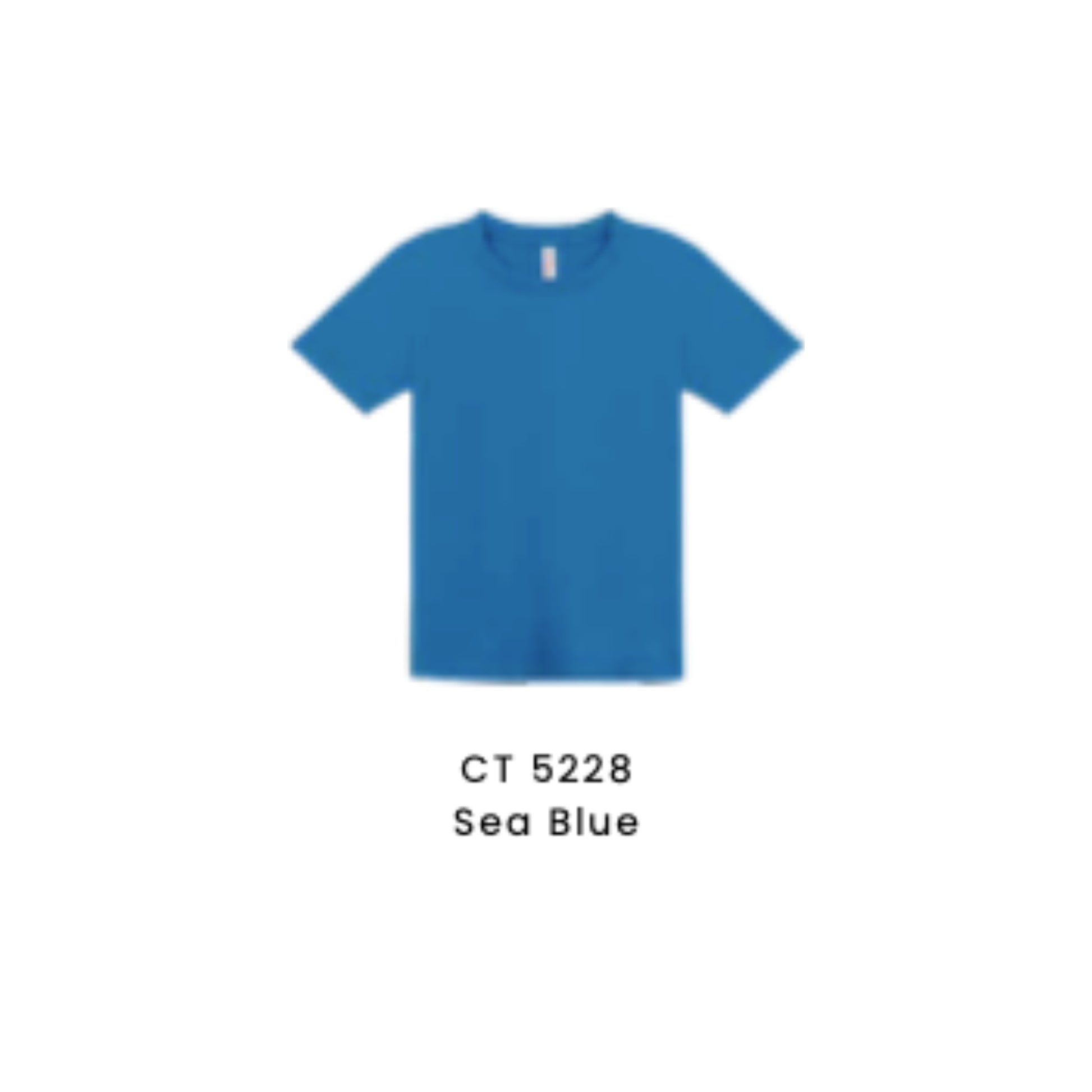 Custom T-Shirt - Kids Comfy Cotton Short Sleeve | Plain | Sea Blue | CT5228