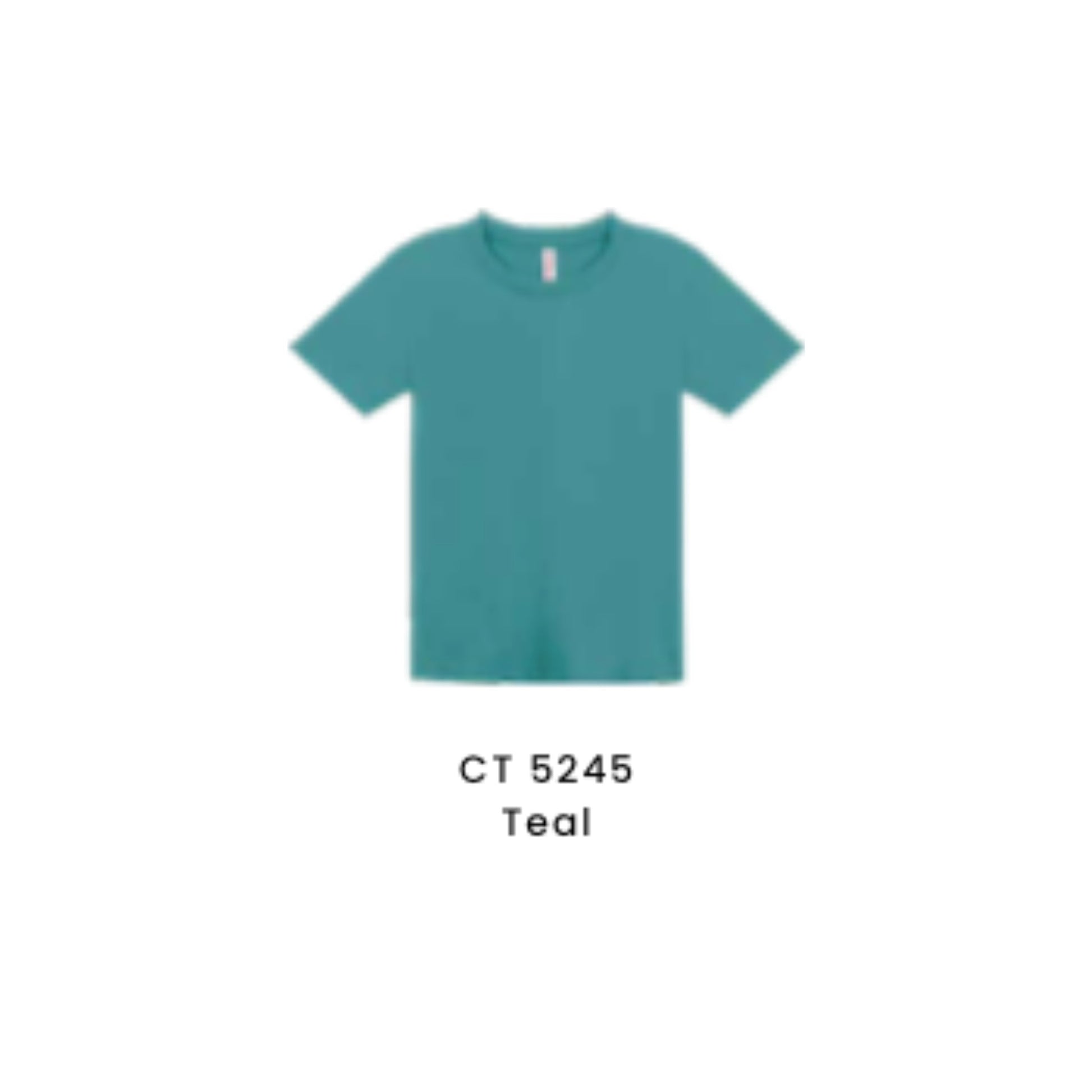 Custom T-Shirt - Kids Comfy Cotton Short Sleeve | Plain | Teal | CT5245