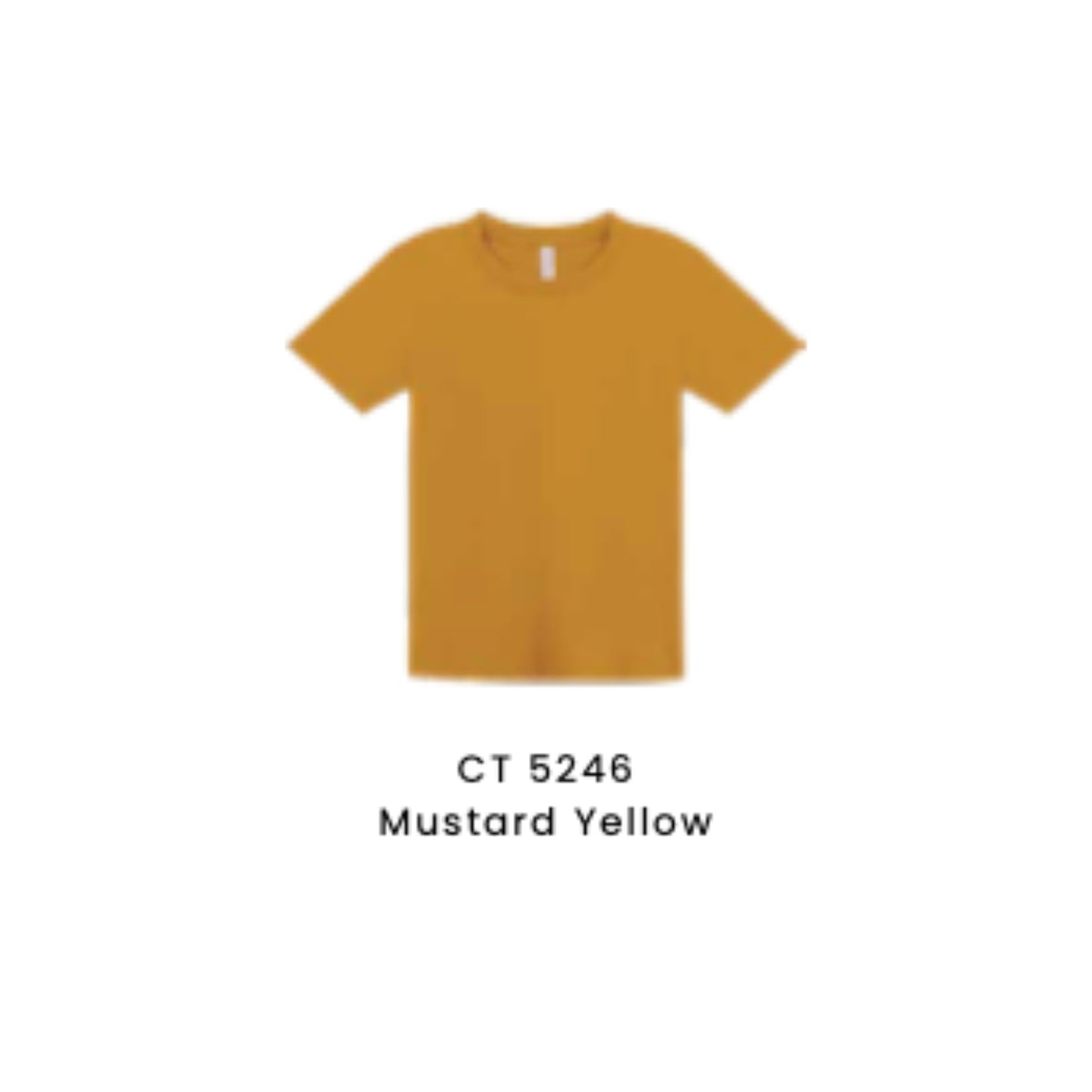 Custom T-Shirt - Kids Comfy Cotton Short Sleeve | Plain | Mustard Yellow | CT5246