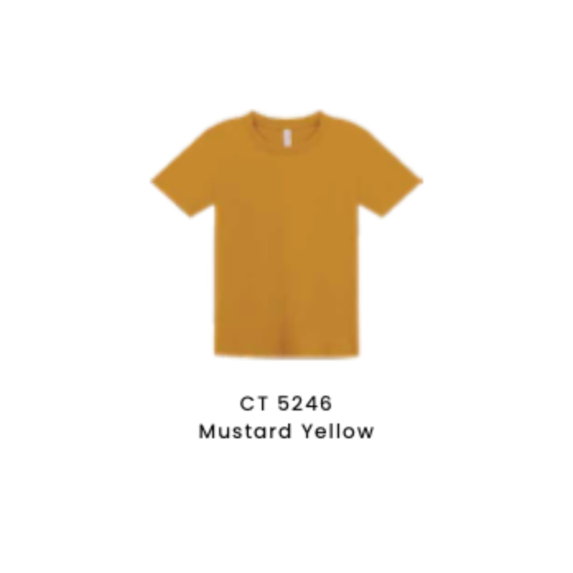 Custom T-Shirt - Kids Comfy Cotton Short Sleeve | Plain | Mustard Yellow | CT5246
