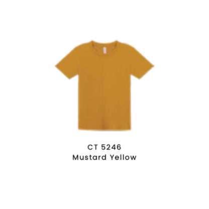 Custom T-Shirt - Kids Comfy Cotton Short Sleeve | Plain | Mustard Yellow | CT5246