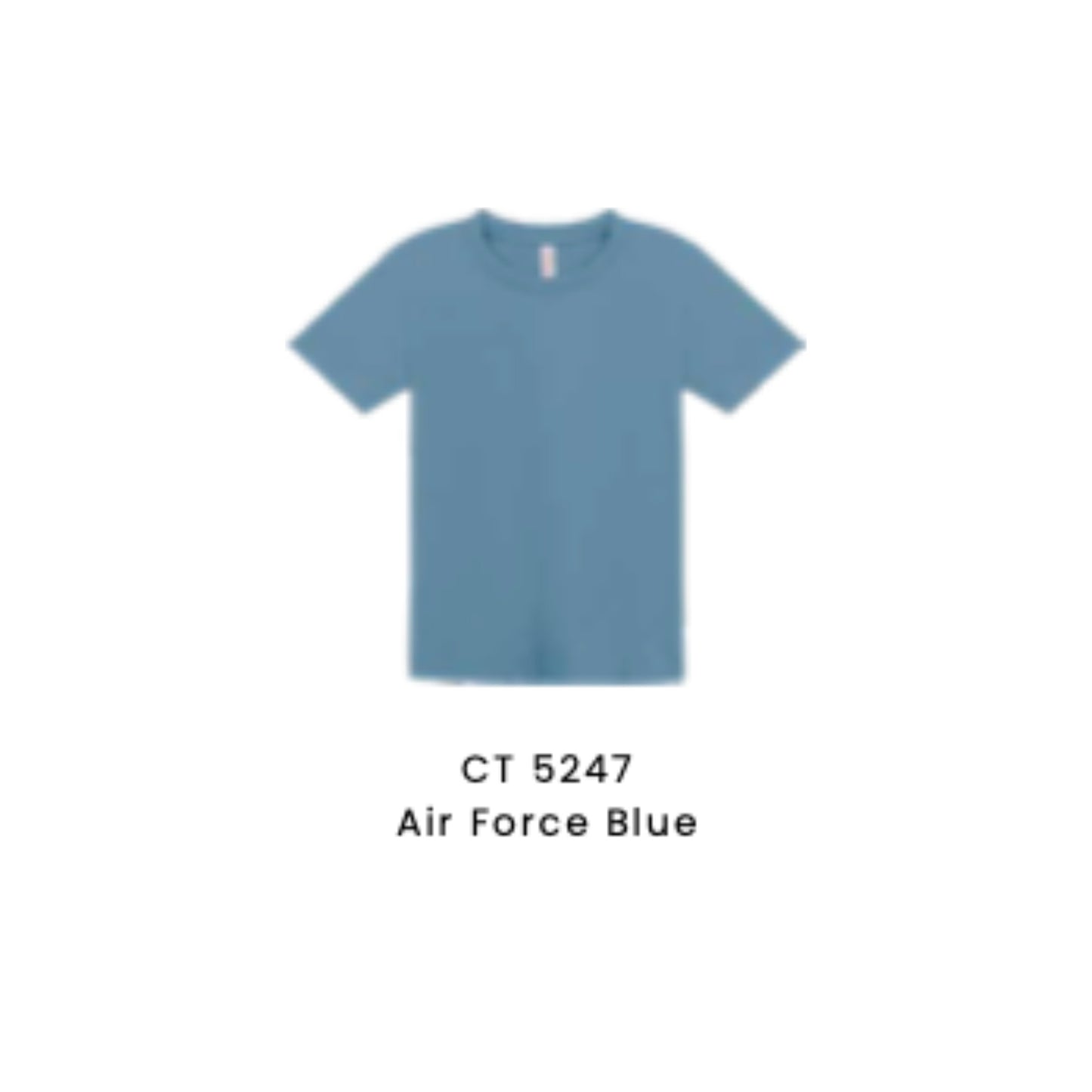 Custom T-Shirt - Kids Comfy Cotton Short Sleeve | Plain | Air Force Blue | CT5247