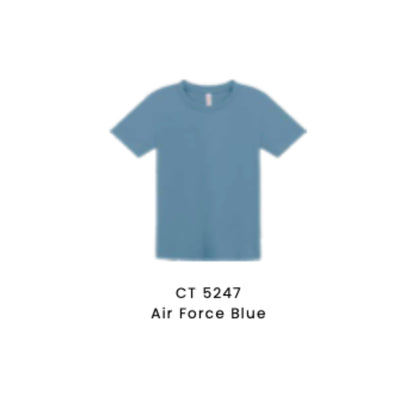 Custom T-Shirt - Kids Comfy Cotton Short Sleeve | Plain | Air Force Blue | CT5247