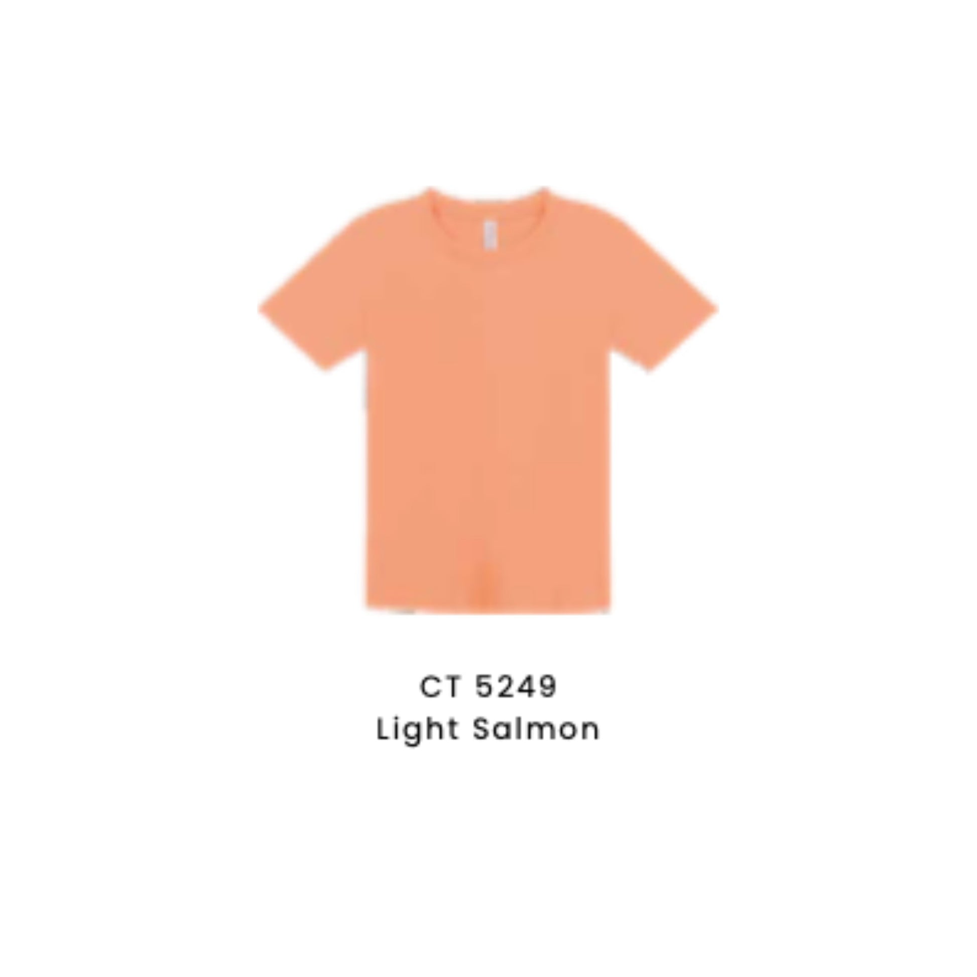 Custom T-Shirt - Kids Comfy Cotton Short Sleeve | Plain | Light Salmon | CT5249