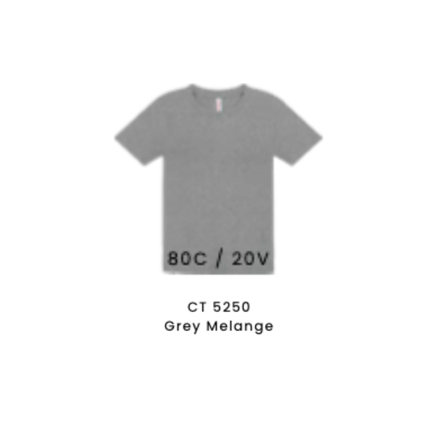 Custom T-Shirt - Kids Comfy Cotton Short Sleeve | Plain | Grey Melange | CT5250