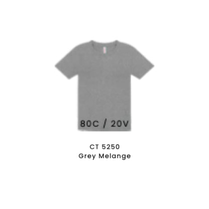 Custom T-Shirt - Kids Comfy Cotton Short Sleeve | Plain | Grey Melange | CT5250