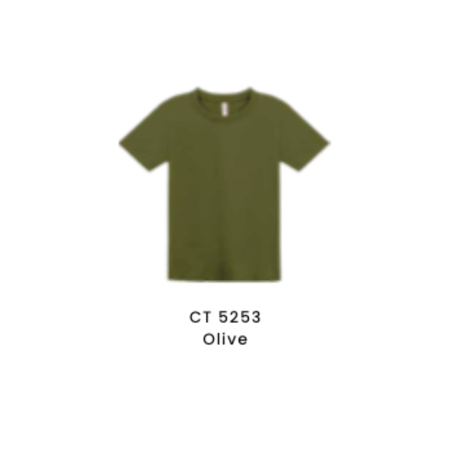 Custom T-Shirt - Kids Comfy Cotton Short Sleeve | Plain | Olive | CT5253