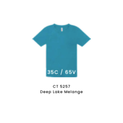 Custom T-Shirt - Kids Comfy Cotton Short Sleeve | Plain | Deep Lake Melange | CT5257