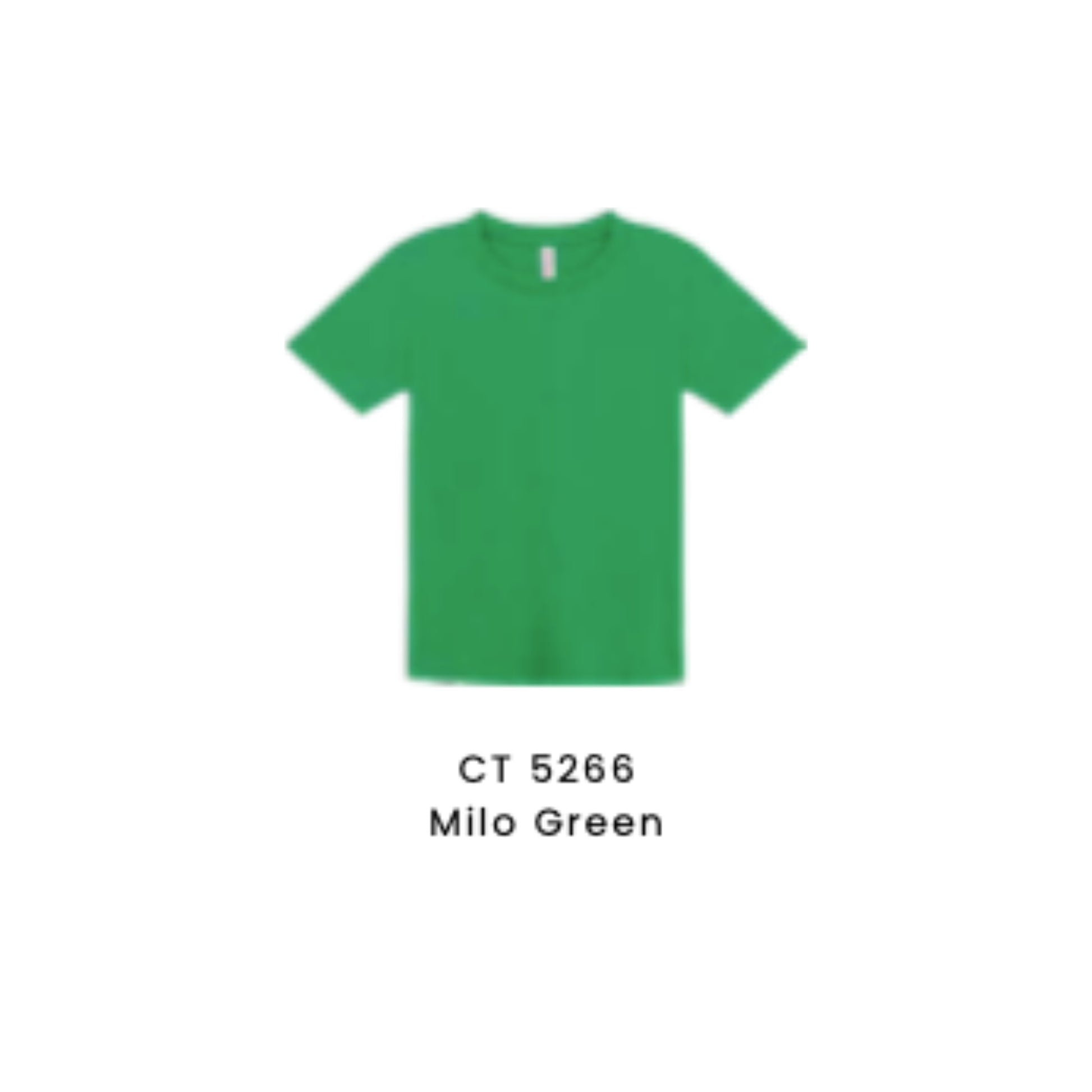 Custom T-Shirt - Kids Comfy Cotton Short Sleeve | Plain | Milo Green | CT5266