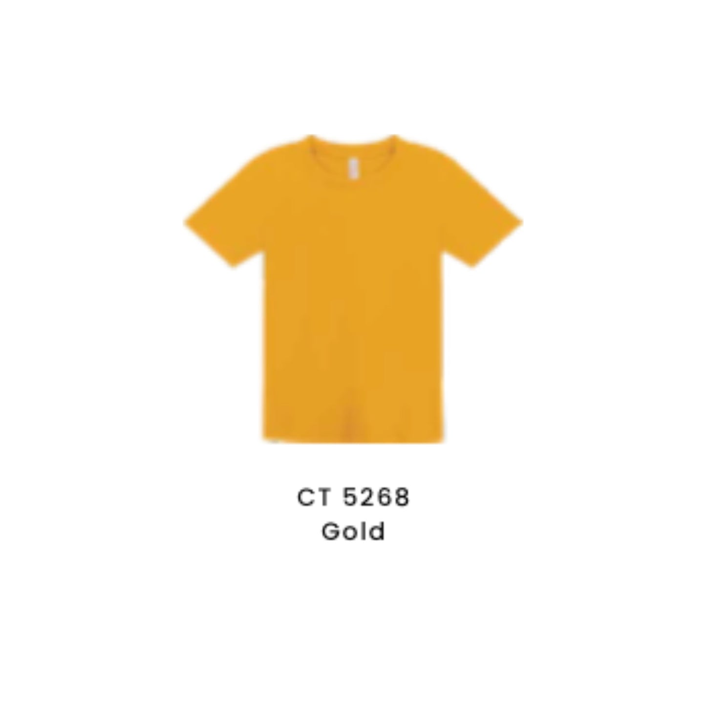 Custom T-Shirt - Kids Comfy Cotton Short Sleeve | Plain | Gold | CT5268